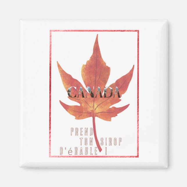 Aimant carrée/Canada Maple Leaf Magnet (Devant)