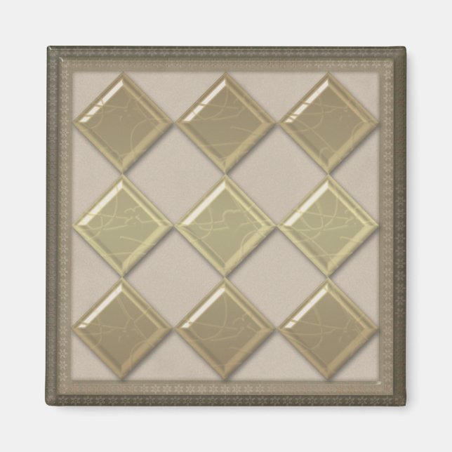 Aimant Carrelage en verre 3D couleur beige (Devant)