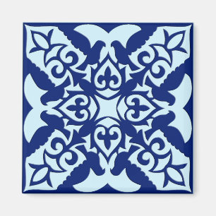 Aimant Carrelage marocain - bleu marine et bleu clair