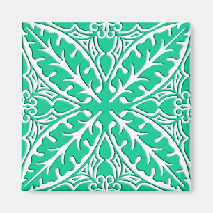 Aimant Carrelage marocain - turquoise et blanc