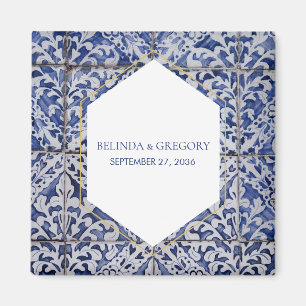 Aimant Carrelage portugais rustique Mariage Faveur