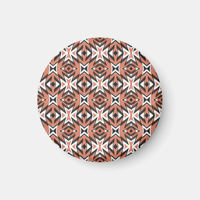 Aimant Carrelage traditionnel, corail ethnique géométriqu (Devant)