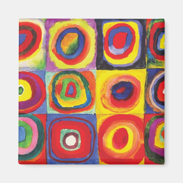 Aimant Carrés avec cercles concentrés Hiroaki Takahashi (Devant)