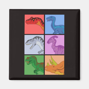 Aimant Carrés dinosaures