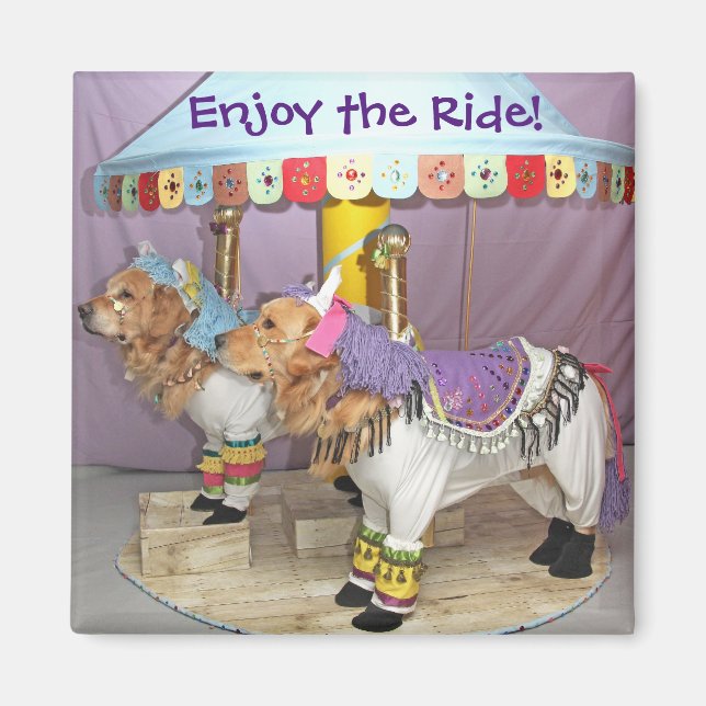 Aimant Carrousel Golden Retriever (Devant)