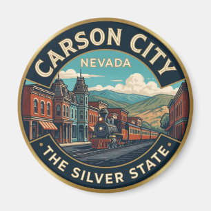 Aimant Carson City Nevada Capitale Occidental Voyage Rétr