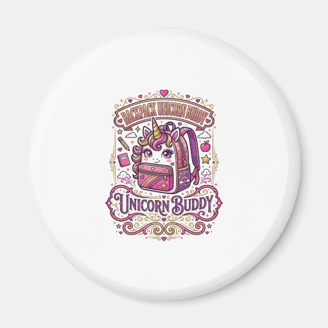 Aimant Cartable Licorne Copain Licorne Conception De Merc (Devant)