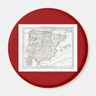 Aimant Carte 1806 - L'Espagne et le Portugal