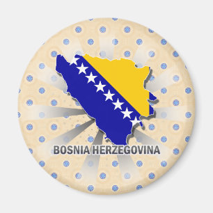 Aimant Carte 2,0 de drapeau de la Bosnie-Herzégovine