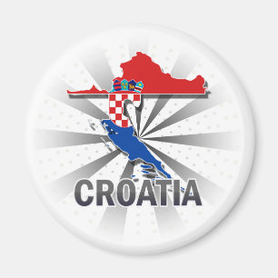Aimant Carte 2,0 de drapeau de la Croatie