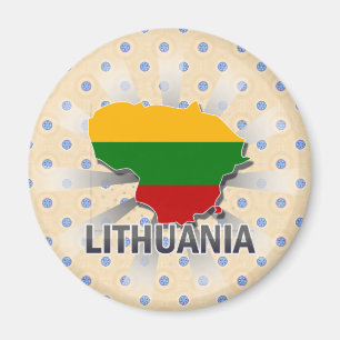 Aimant Carte 2,0 de drapeau de la Lithuanie