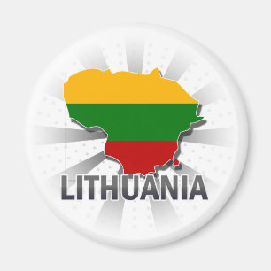 Aimant Carte 2,0 de drapeau de la Lithuanie