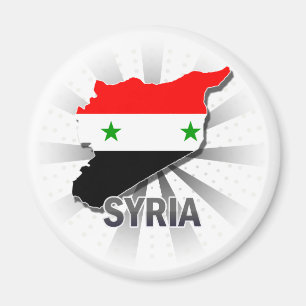 Aimant Carte 2,0 de drapeau de la Syrie