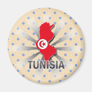 Aimant Carte 2,0 de drapeau de la Tunisie