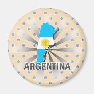 Aimant Carte 2,0 de drapeau de l'Argentine