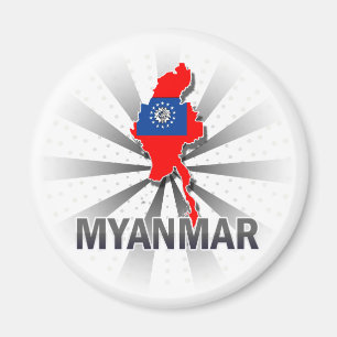 Aimant Carte 2,0 de drapeau de Myanmar