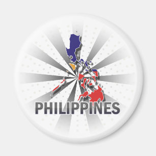 Aimant Carte 2,0 de drapeau de Philippines