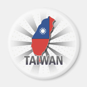 Aimant Carte 2,0 de drapeau de Taïwan