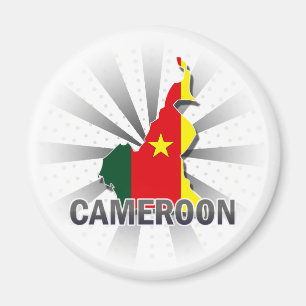 Aimant Carte 2,0 de drapeau du Cameroun