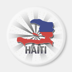 Aimant Carte 2,0 de drapeau du Haïti