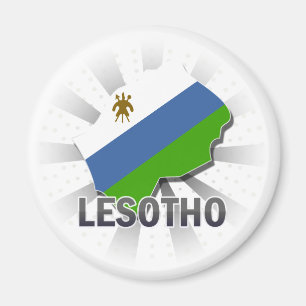 Aimant Carte 2,0 de drapeau du Lesotho
