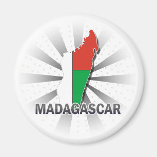 Aimant Carte 2,0 de drapeau du Madagascar