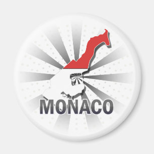 Aimant Carte 2,0 de drapeau du Monaco