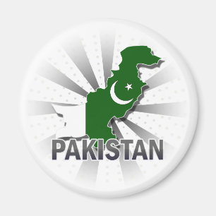 Aimant Carte 2,0 de drapeau du Pakistan