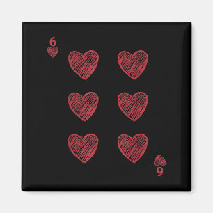 Aimant Carte à jouer couple coeur d'amour de la Saint-Val