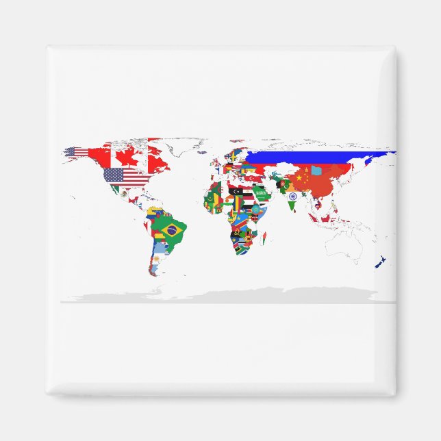 Aimant Carte Abstraite du monde coloré (Devant)