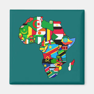 Aimant Carte africaine drapeaux dans les cartes des pays