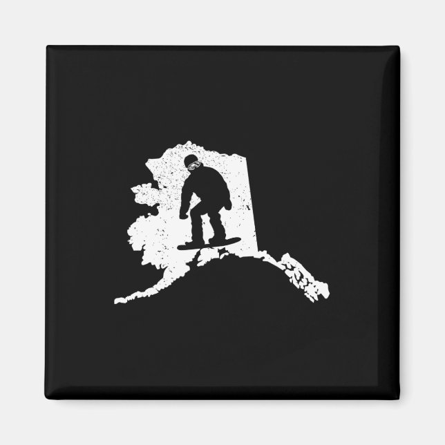 Aimant Carte Alaska Snowboard Design Snowboard Extreme (Devant)