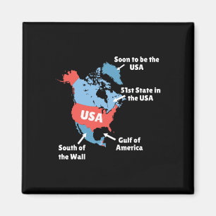 Aimant Carte Amusante Trump Des États-Unis - Canada