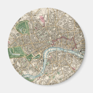 Aimant Carte ancienne de Londres Angleterre (1853)