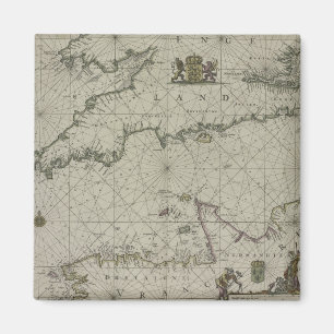 Aimant Carte antique de la Manche, 1666 (gravure de