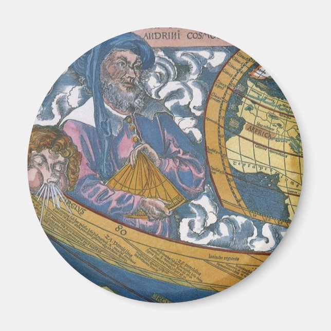 Aimant Carte antique du monde avec Claude Ptolémée, 1507 (Devant)