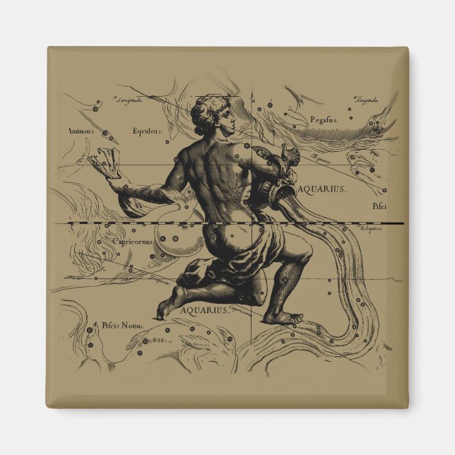 Aimant Carte Aquarius Constellation par Hevelius (Devant)