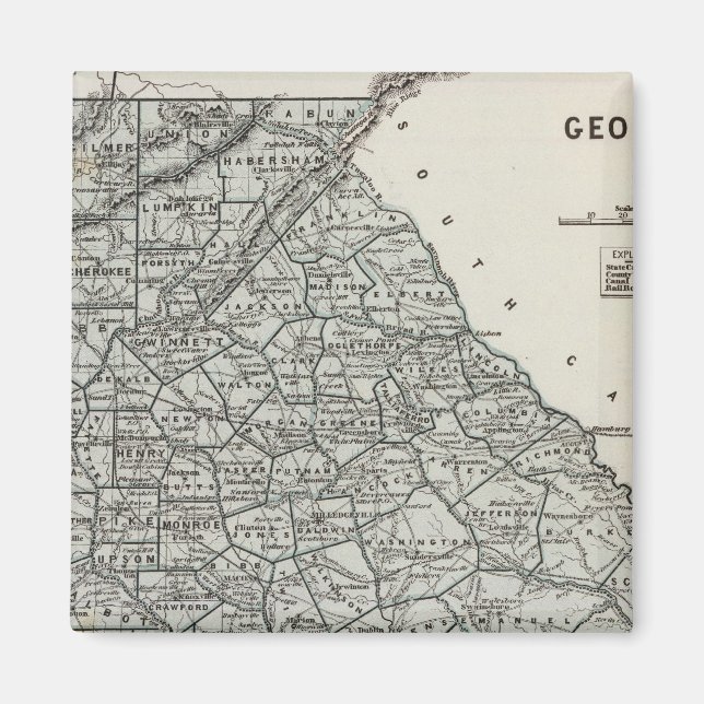 Aimant Carte Atlas de Géorgie (Devant)