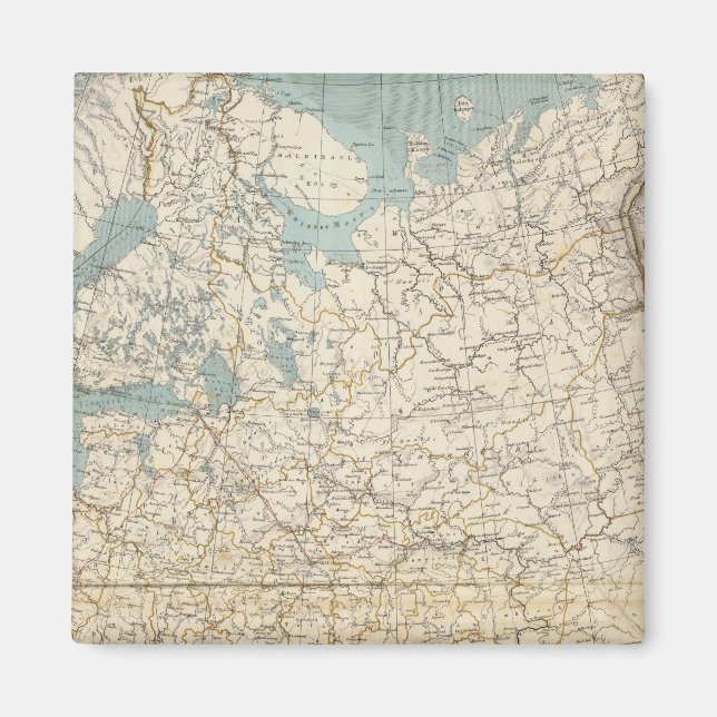 Aimant Carte Atlas de la Russie et de la Pologne (Devant)