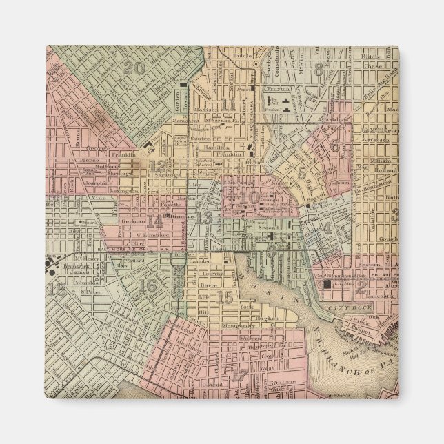 Aimant Carte Baltimore par Mitchell (Devant)