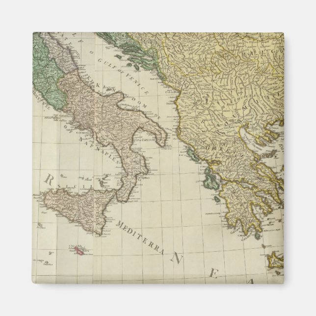 Aimant Carte composite de l'Atlas méditerranéen (Devant)