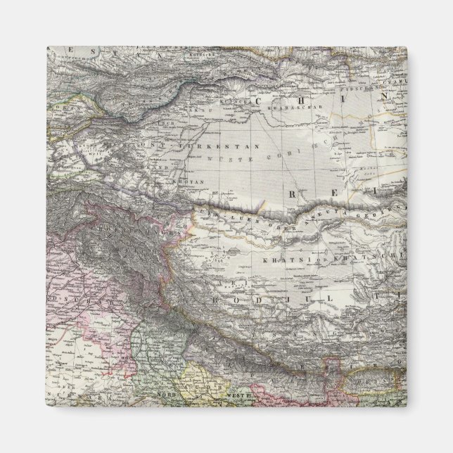 Aimant Carte composite de l'Inde, Asie (Devant)