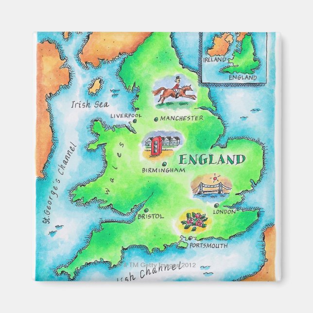 Aimant Carte d'Angleterre (Devant)