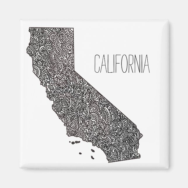 Aimant Carte de Californie (Devant)