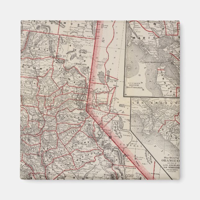 Aimant Carte de Californie (Devant)