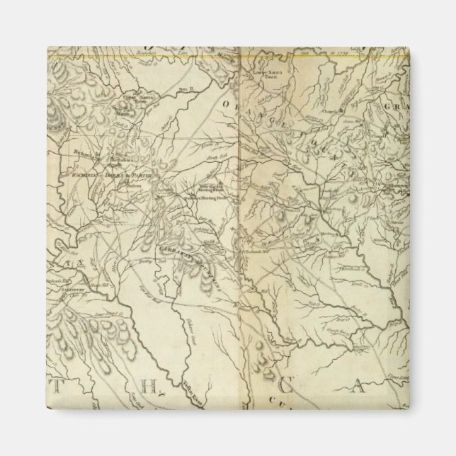 Aimant Carte de Caroline du Sud et du Nord (Devant)