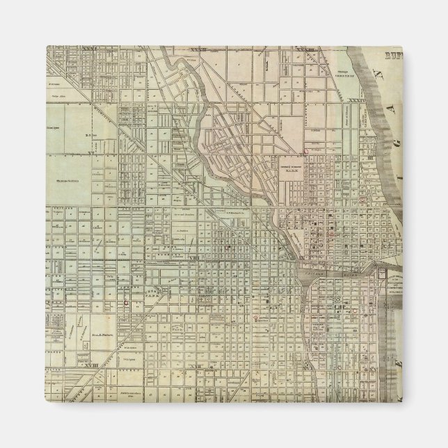 Aimant Carte De Chicago (Devant)