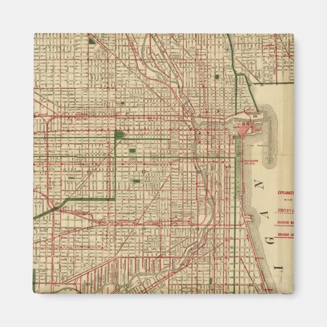 Aimant Carte de Chicago par Blanchard (Devant)