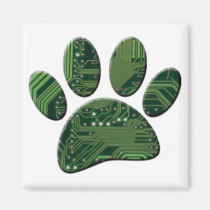 Aimant Carte de circuit Pawprint Dog