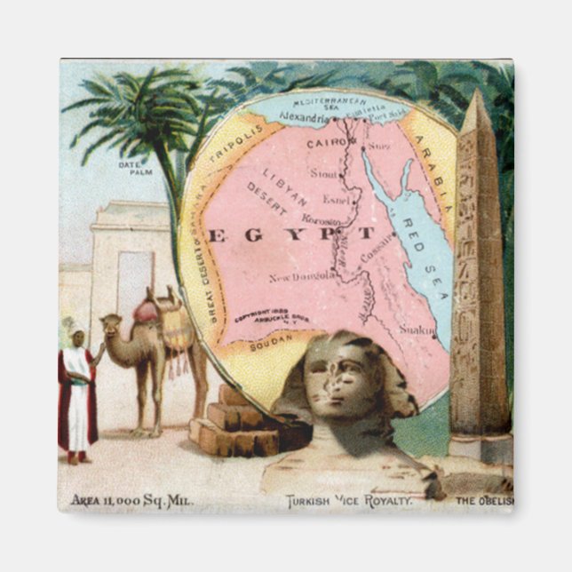 Aimant Carte de commerce 1899 Égypte (Devant)